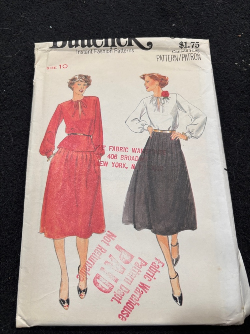 Butterick Midi Skirt Pattern in Red and Black